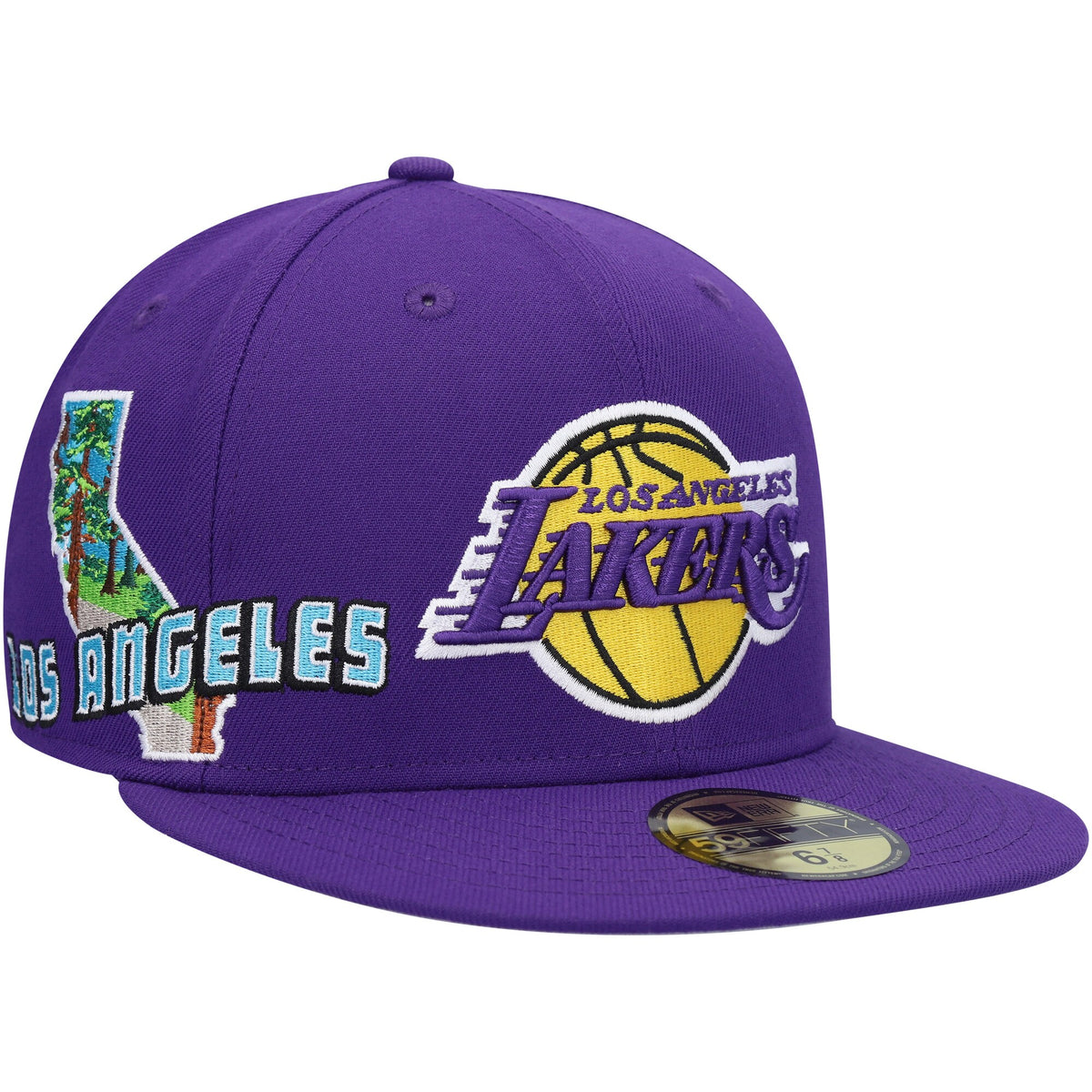 Los Angeles Lakers New Era Stateview 59FIFTY Fitted Hat - Purple