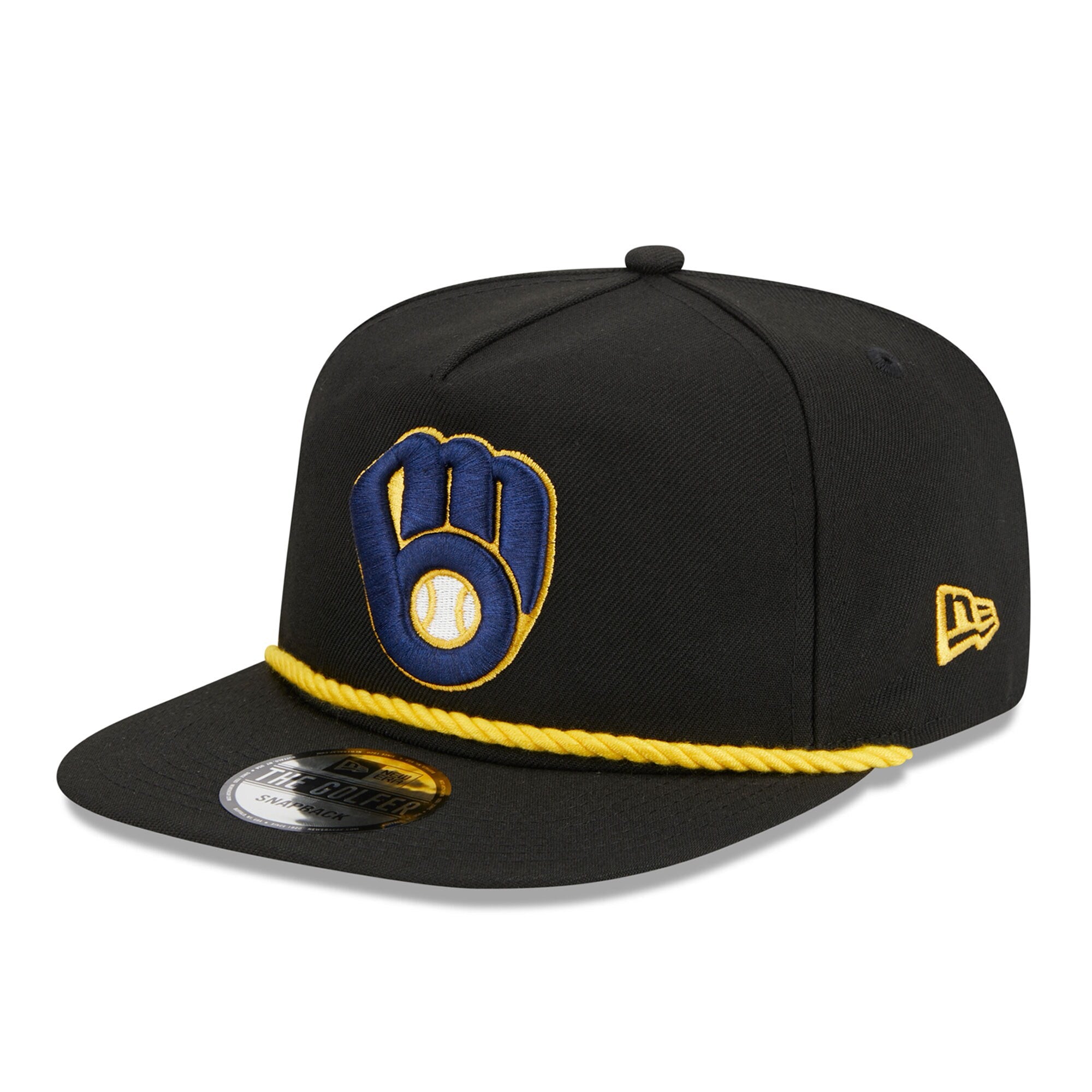 Milwaukee Brewers New Era Branch Golfer Snapback Hat - Black
