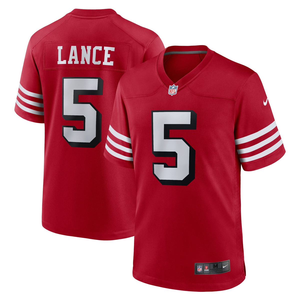 Men s Nike Trey Lance Scarlet San Francisco 49ers Alternate Game Player Jersey