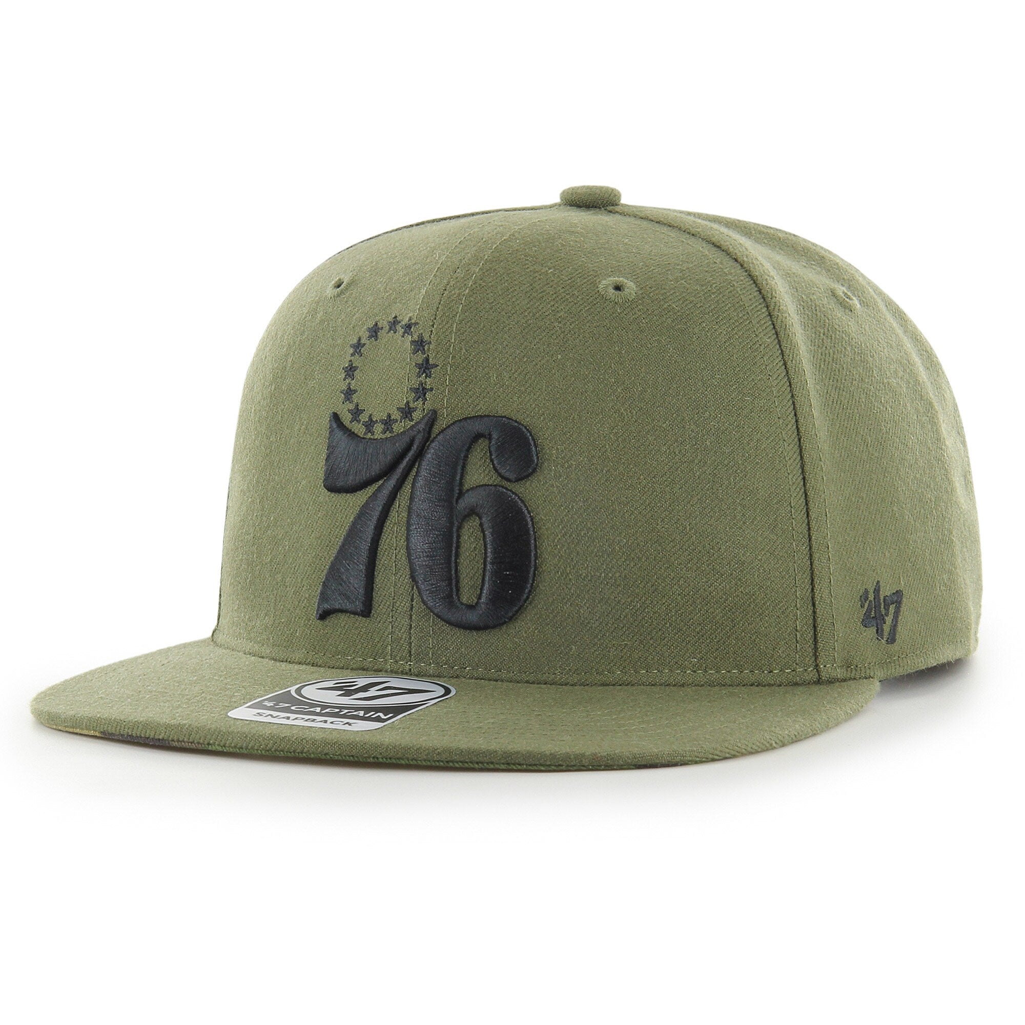 Philadelphia 76ers '47 Ballpark Camo Captain Snapback Hat - Olive