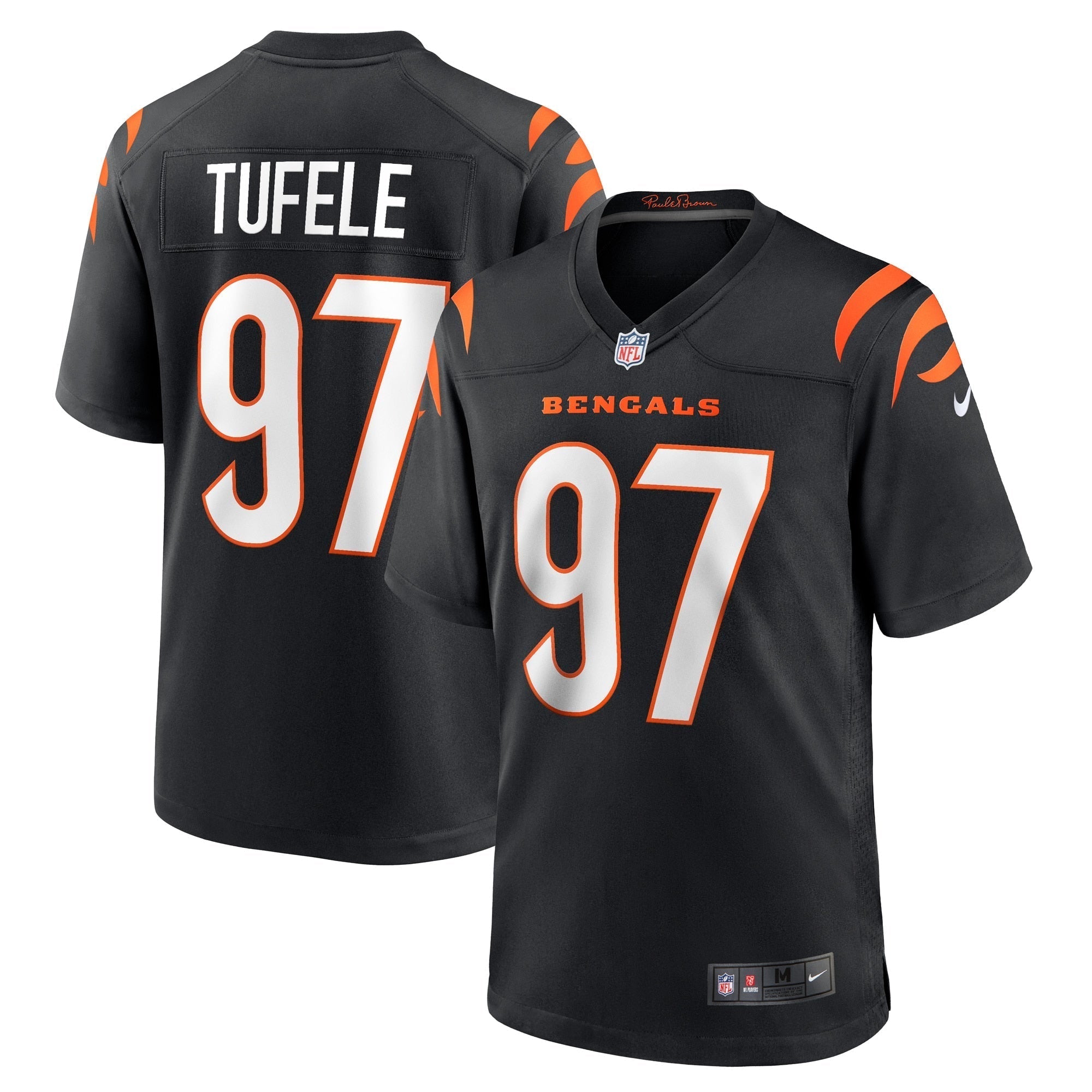 Men s Nike Jay Tufele Black Cincinnati Bengals Game Player Jersey