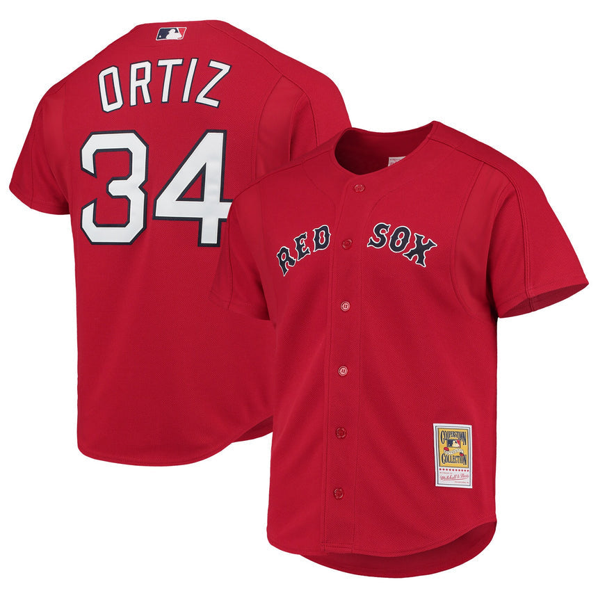 Men's David Ortiz Boston Red Sox 2004 Authentic Batting Practice Jersey By Mitchell And Ness