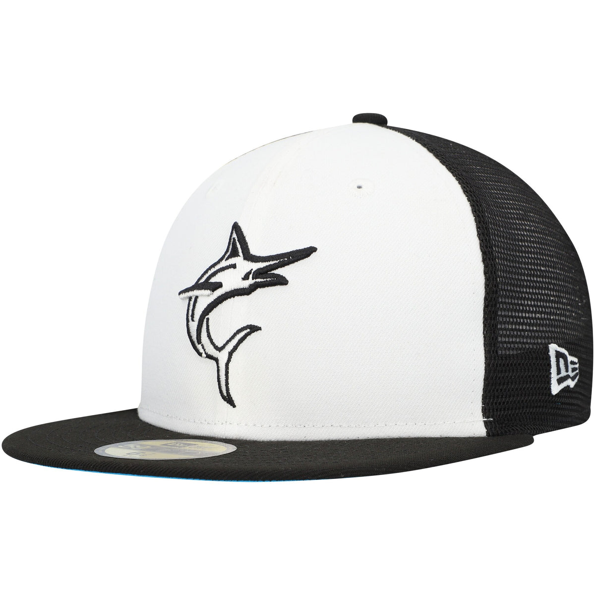 Miami Marlins New Era 2023 On-Field Batting Practice 59FIFTY Fitted Hat - White/Black