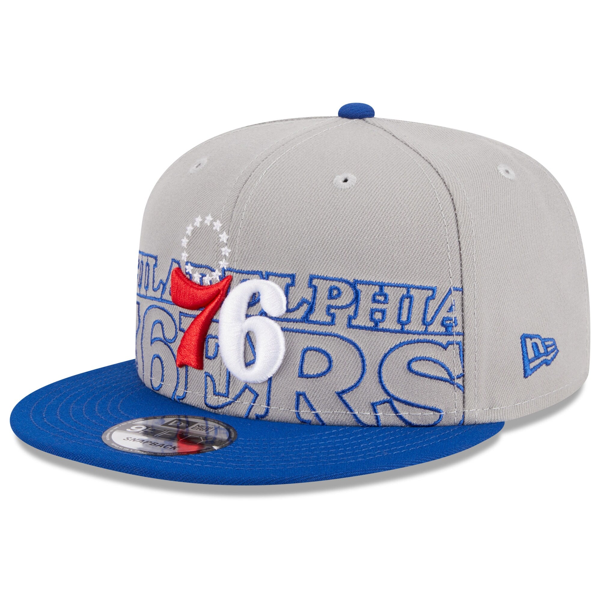 Philadelphia 76ers New Era 2023 NBA Draft Two-Tone 9FIFTY Snapback Hat - Gray/Royal