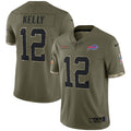 Jim Kelly Buffalo Bills 2022 Salute To Service Retired Player Limited Jersey   Olive