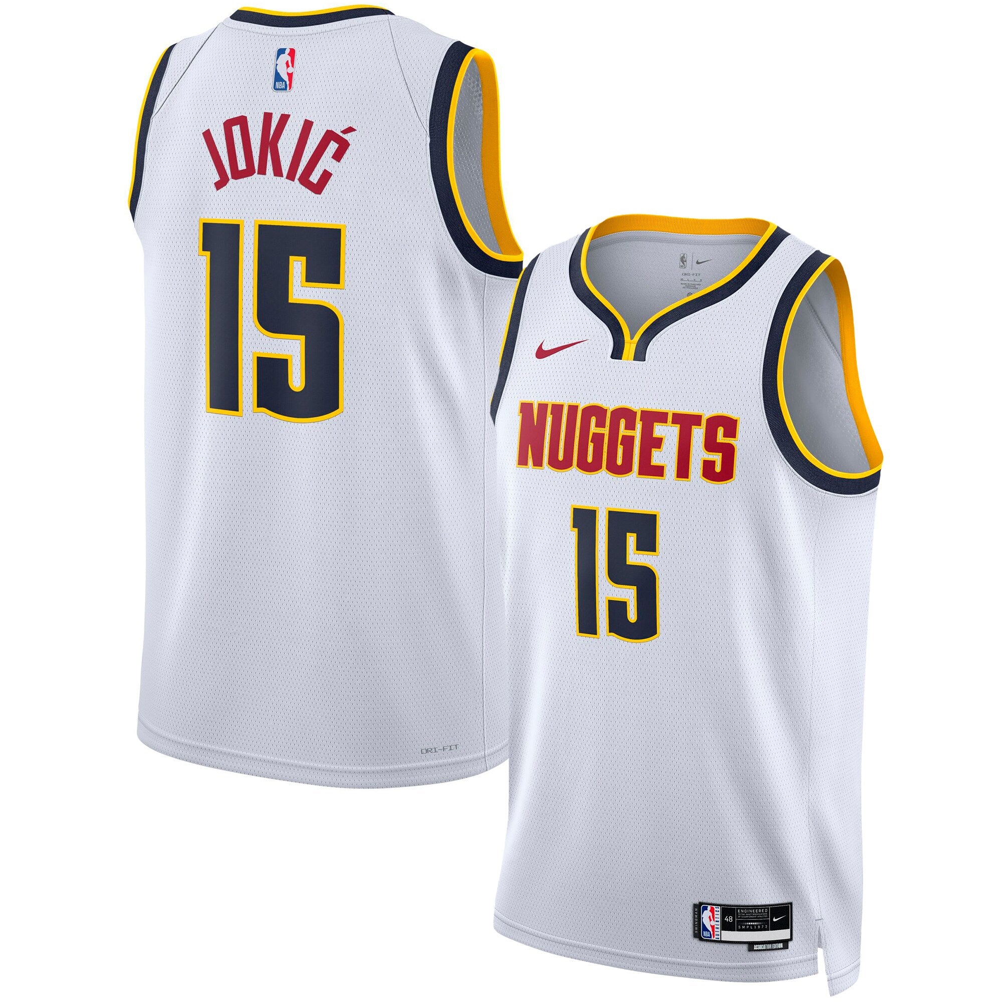 Nikola Jokic Denver Nuggets Nike Unisex Swingman Jersey - Association Edition - White