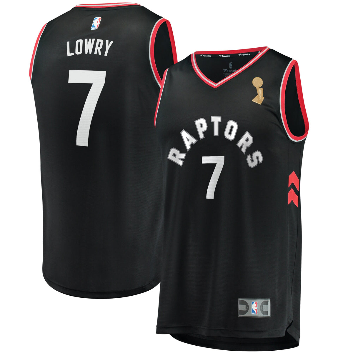 Kyle Lowry Toronto Raptors Fanatics Branded Youth 2019 NBA Finals Champions Fast Break Replica Player Jersey Black - Statement Edition