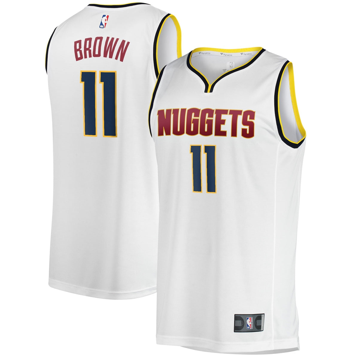 Youth Fanatics Branded Bruce Brown White Denver Nuggets Fast Break Player Jersey - Association Edition