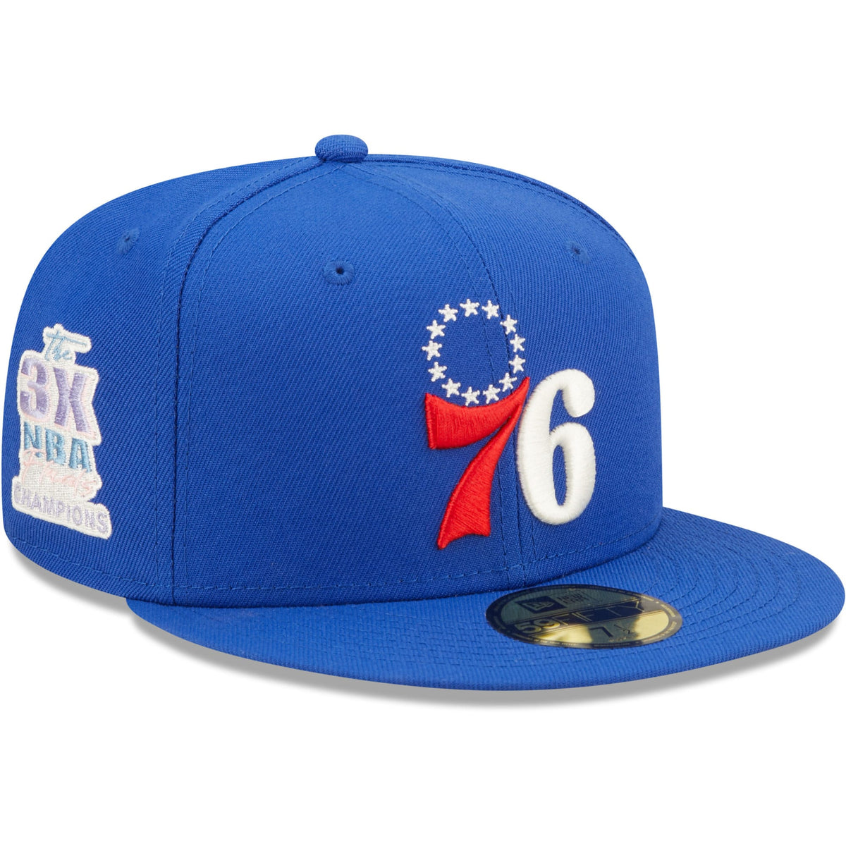 Philadelphia 76ers New Era 3x NBA Finals Champions Pop Sweat 59FIFTY Fitted Hat - Royal