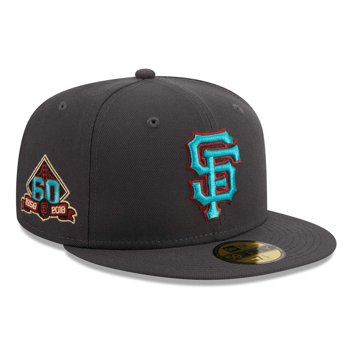 San Francisco Giants New Era Print Undervisor 59FIFTY Fitted Hat - Graphite