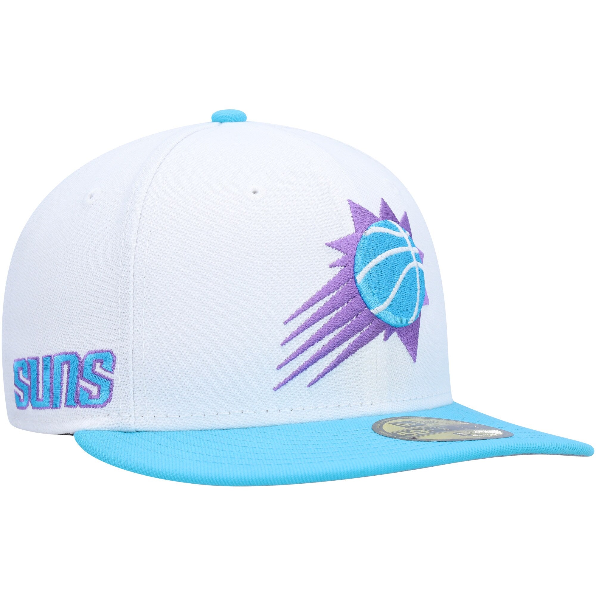 Phoenix Suns New Era Vice Blue Side Patch 59FIFTY Fitted Hat - White