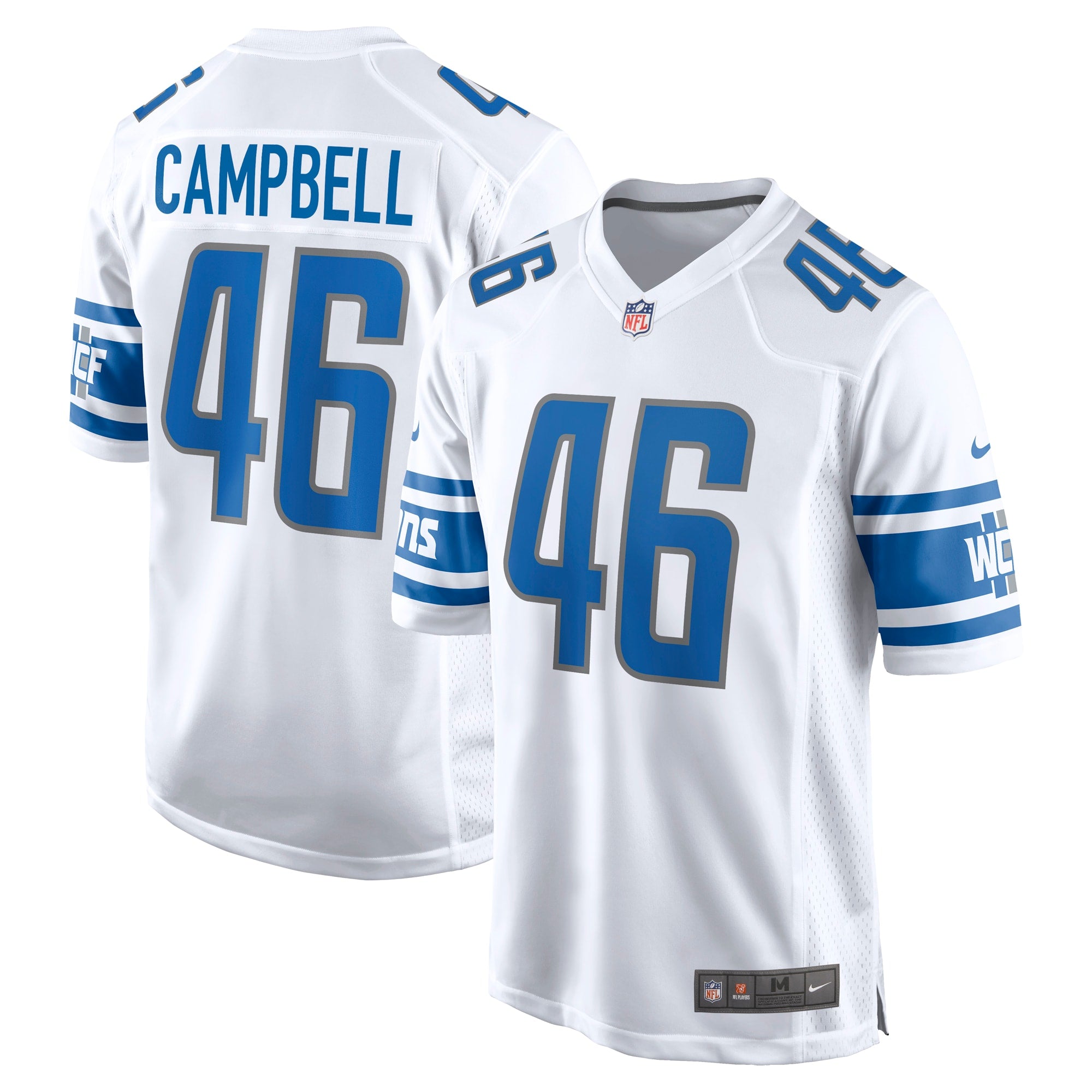 Jack Campbell Detroit Lions Nike Away Game Jersey   White