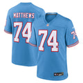 Bruce Matthews Tennessee Titans Nike Oilers Throwback Retired Player Game Jersey   Light Blue