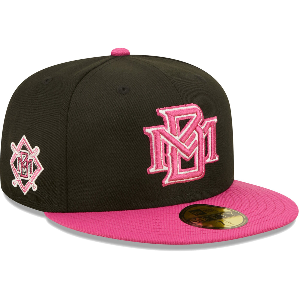 Milwaukee Brewers New Era Passion 59FIFTY Fitted Hat - Black/Pink