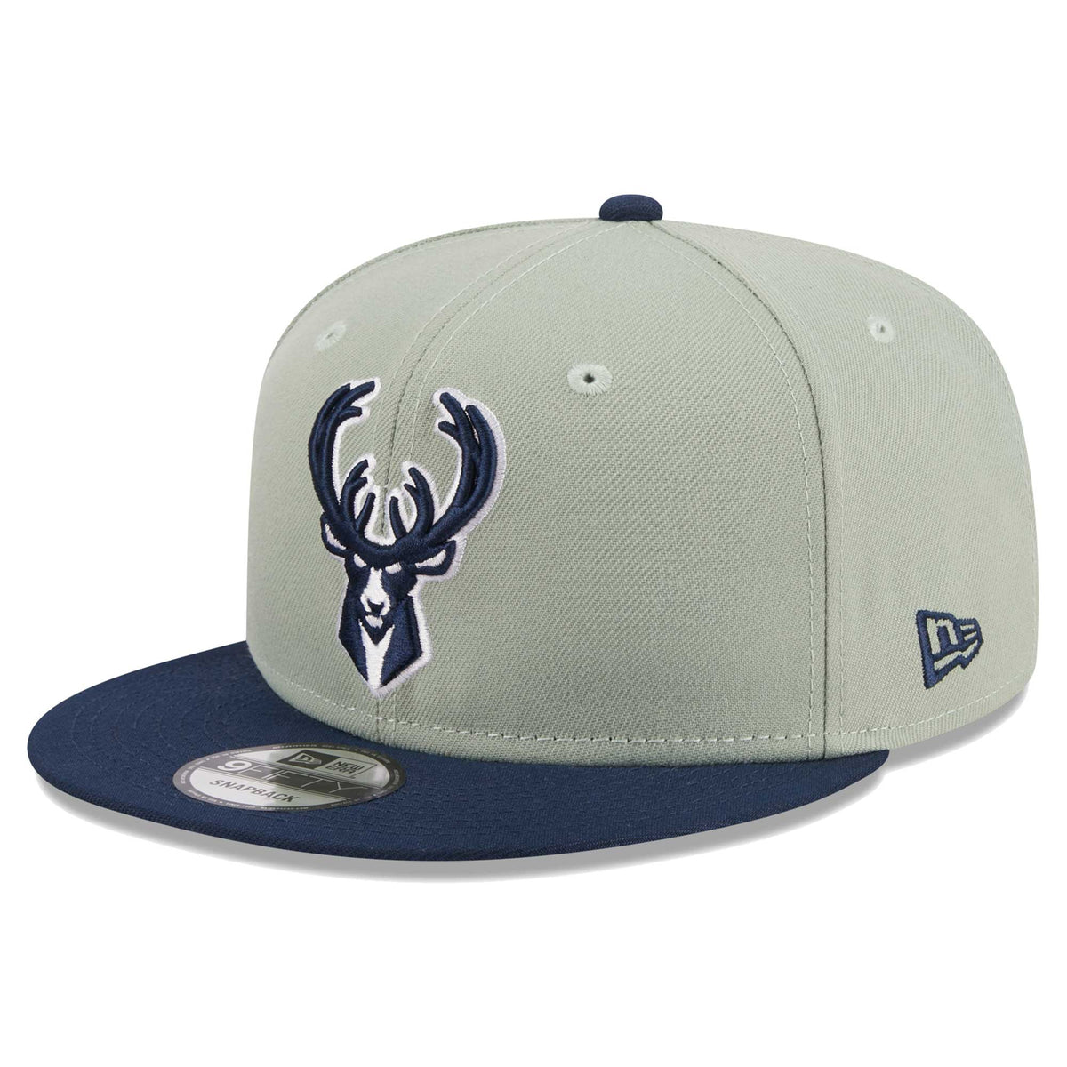 Milwaukee Bucks New Era Two-Tone Color Pack 9FIFTY Snapback Hat - Sage/Navy