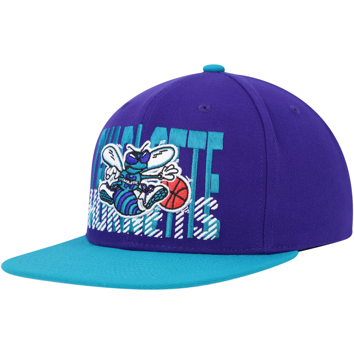 Charlotte Hornets Mitchell & Ness SOUL Cross Check Snapback - Purple