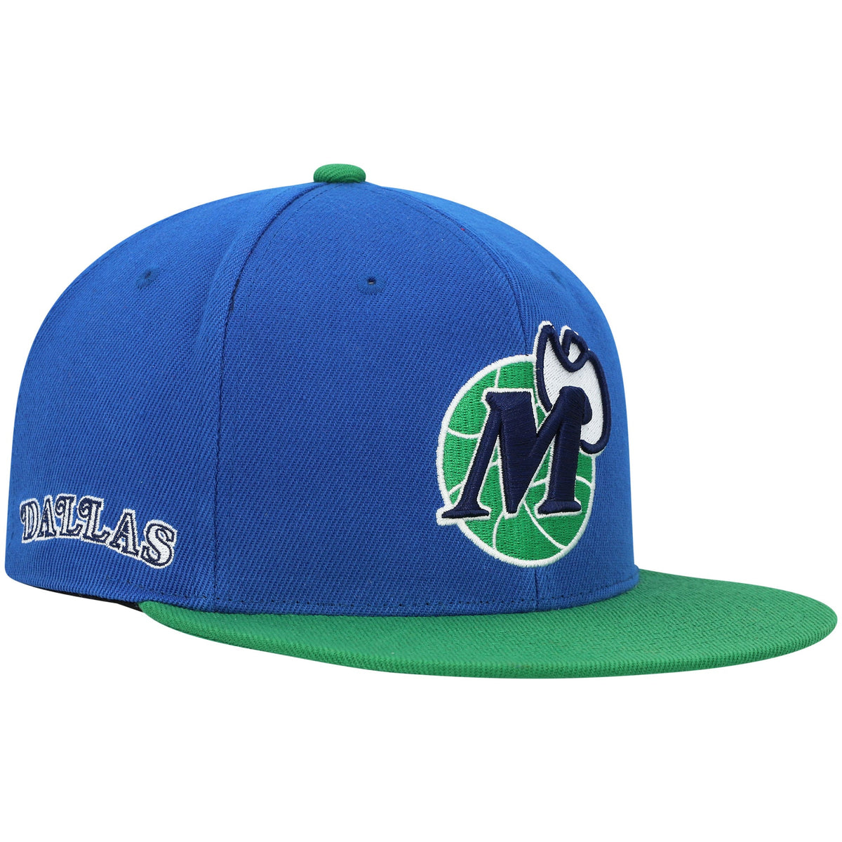 Dallas Mavericks Mitchell & Ness Hardwood Classics Snapback Hat - Blue/Green
