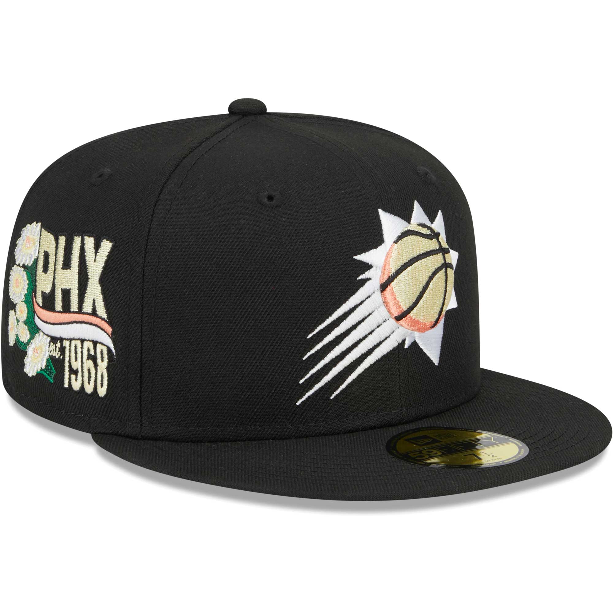 Phoenix Suns New Era Floral Side 59FIFTY Fitted Hat - Black