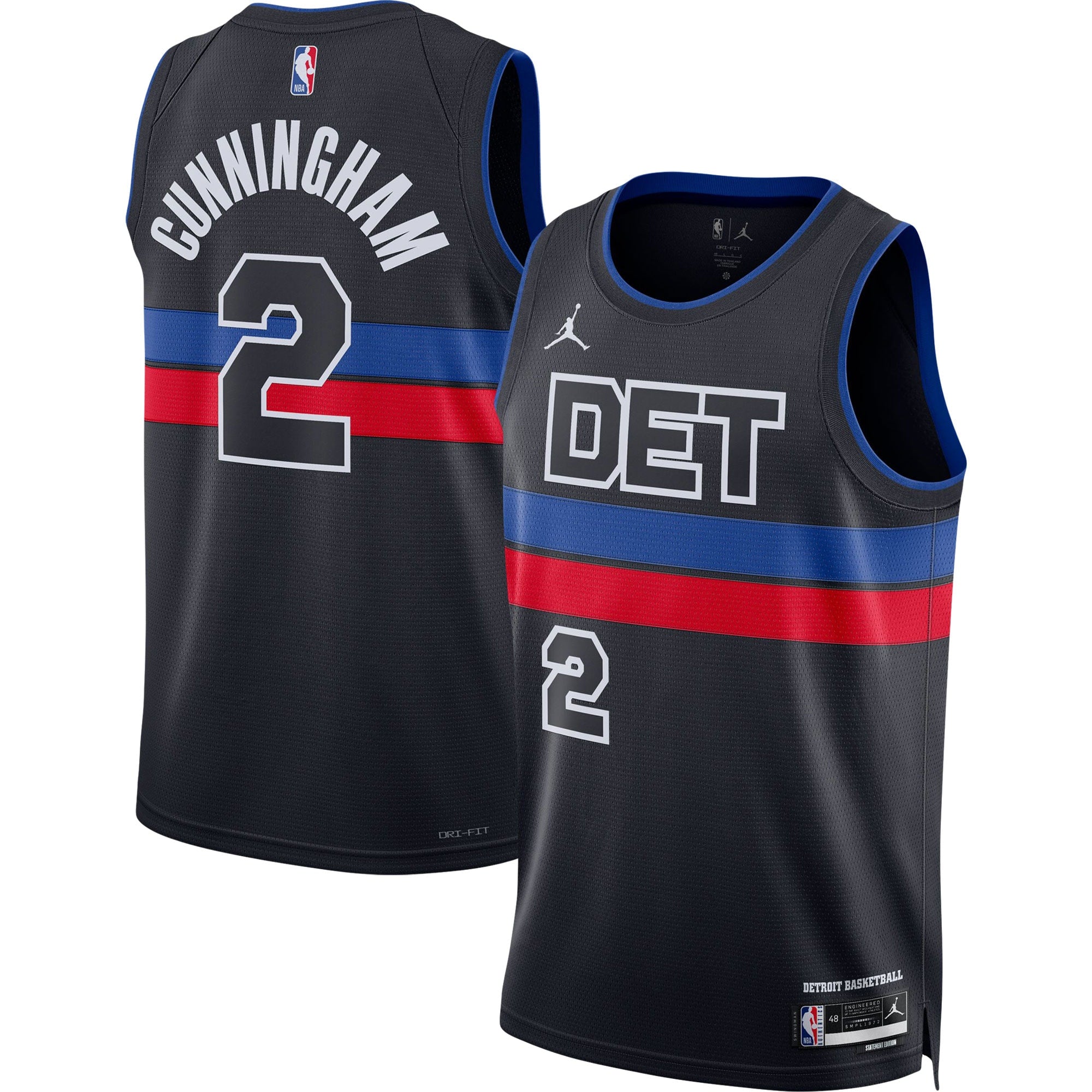 Cade Cunningham Detroit Pistons Jordans Brand Unisex Swingman Jersey - Statement Edition - Black