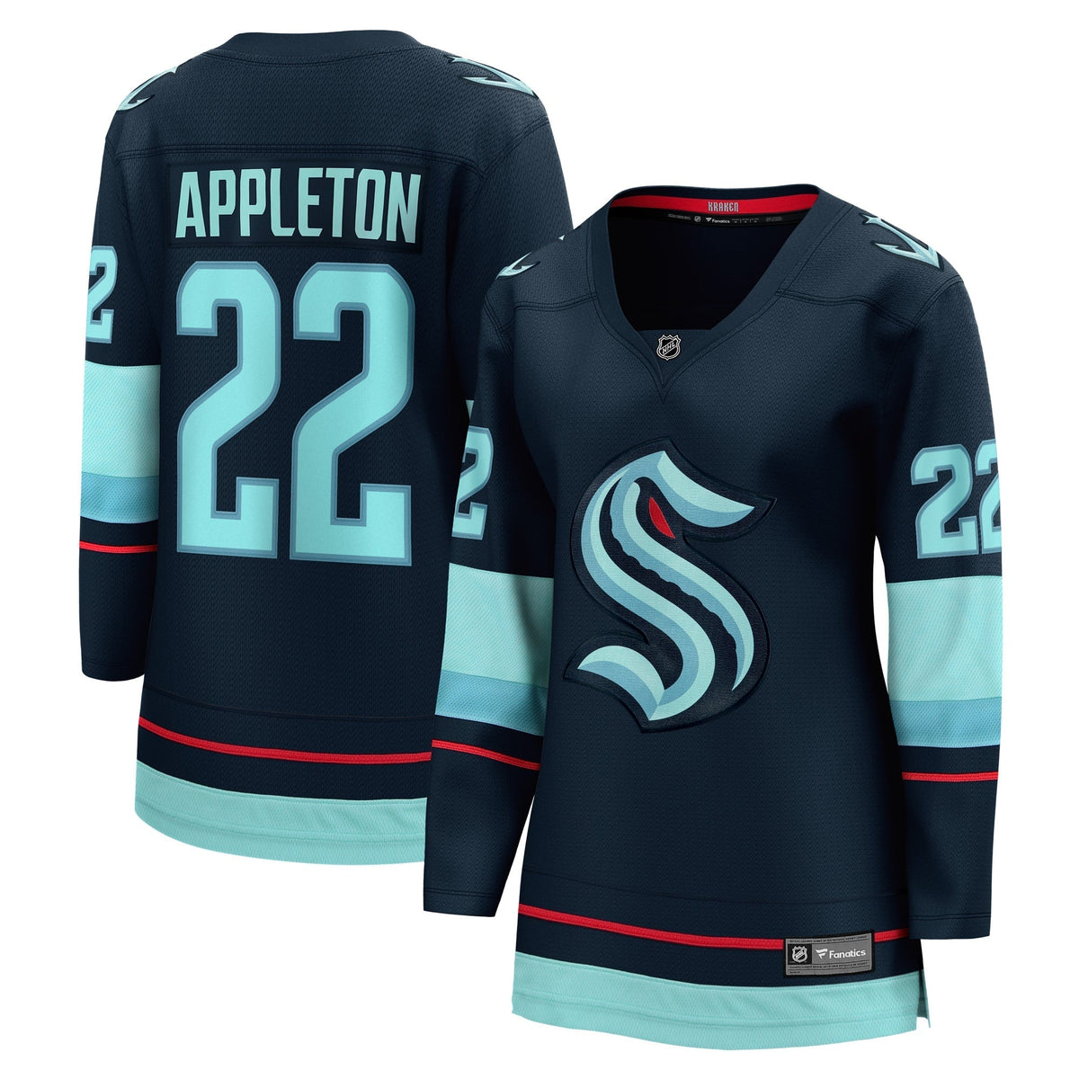 Women's Fanatics Branded Mason Appleton Deep Sea Blue Seattle Kraken Home Breakaway Player Jersey