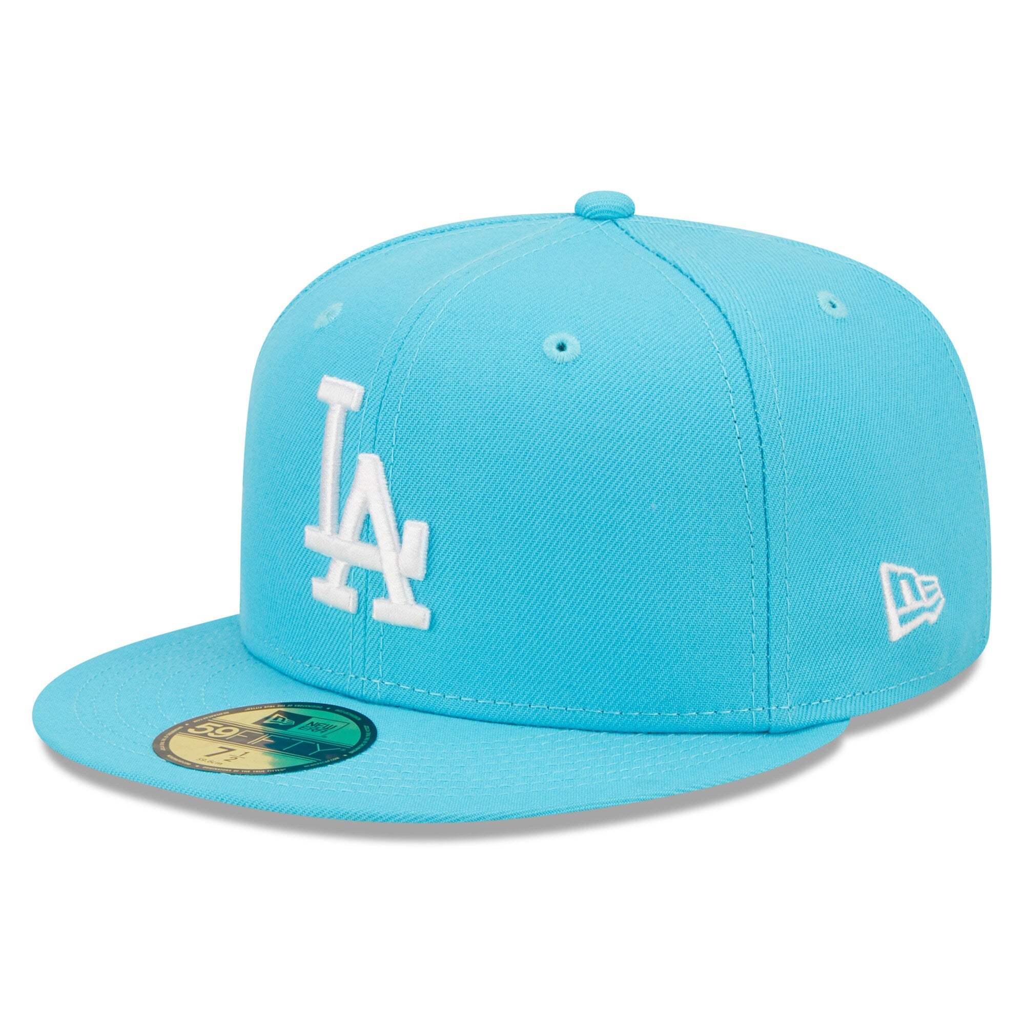 Los Angeles Dodgers New Era Vice Highlighter Logo 59FIFTY Fitted Hat - Blue
