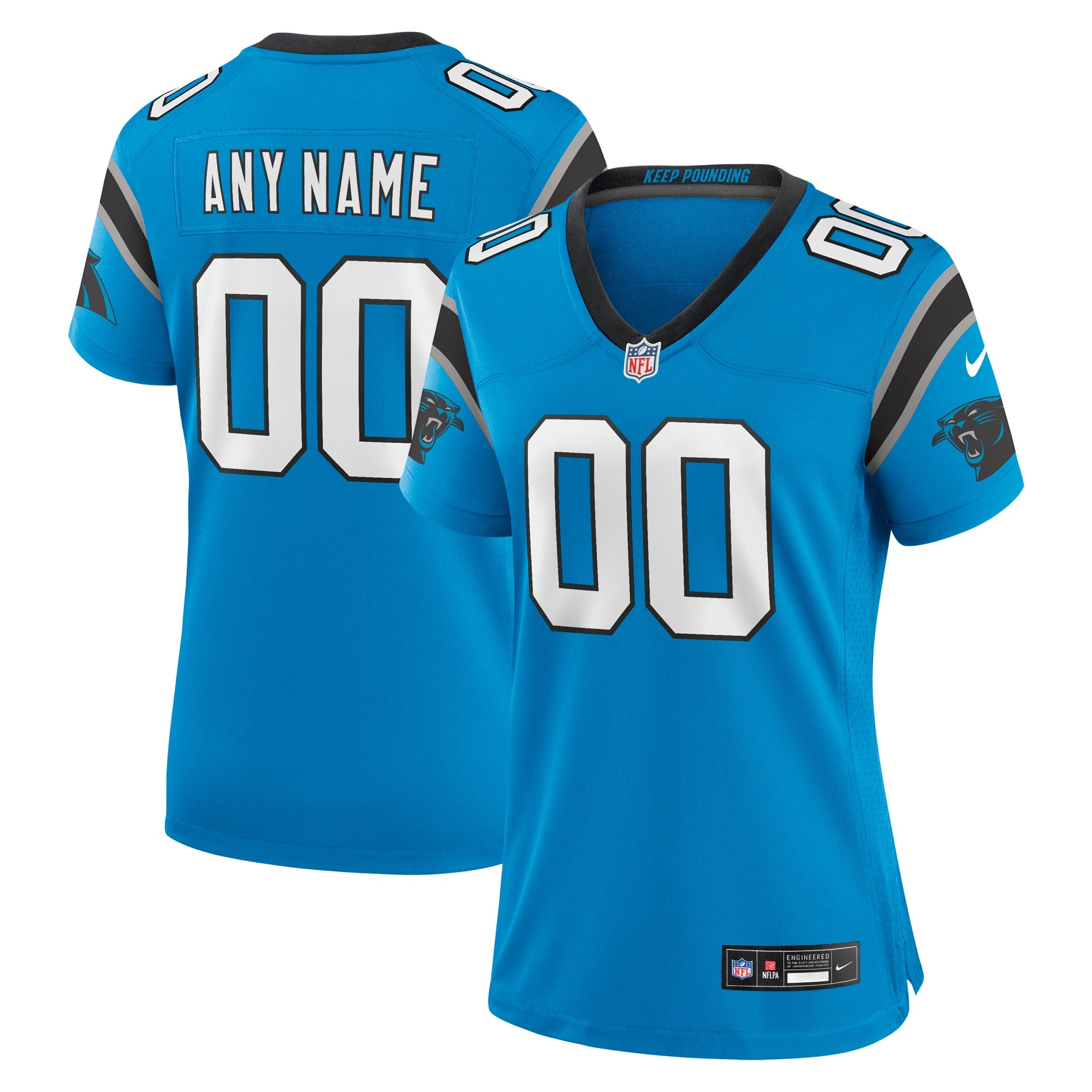 Carolina Panthers Nike Women s Alternate Custom Game Jersey   Blue