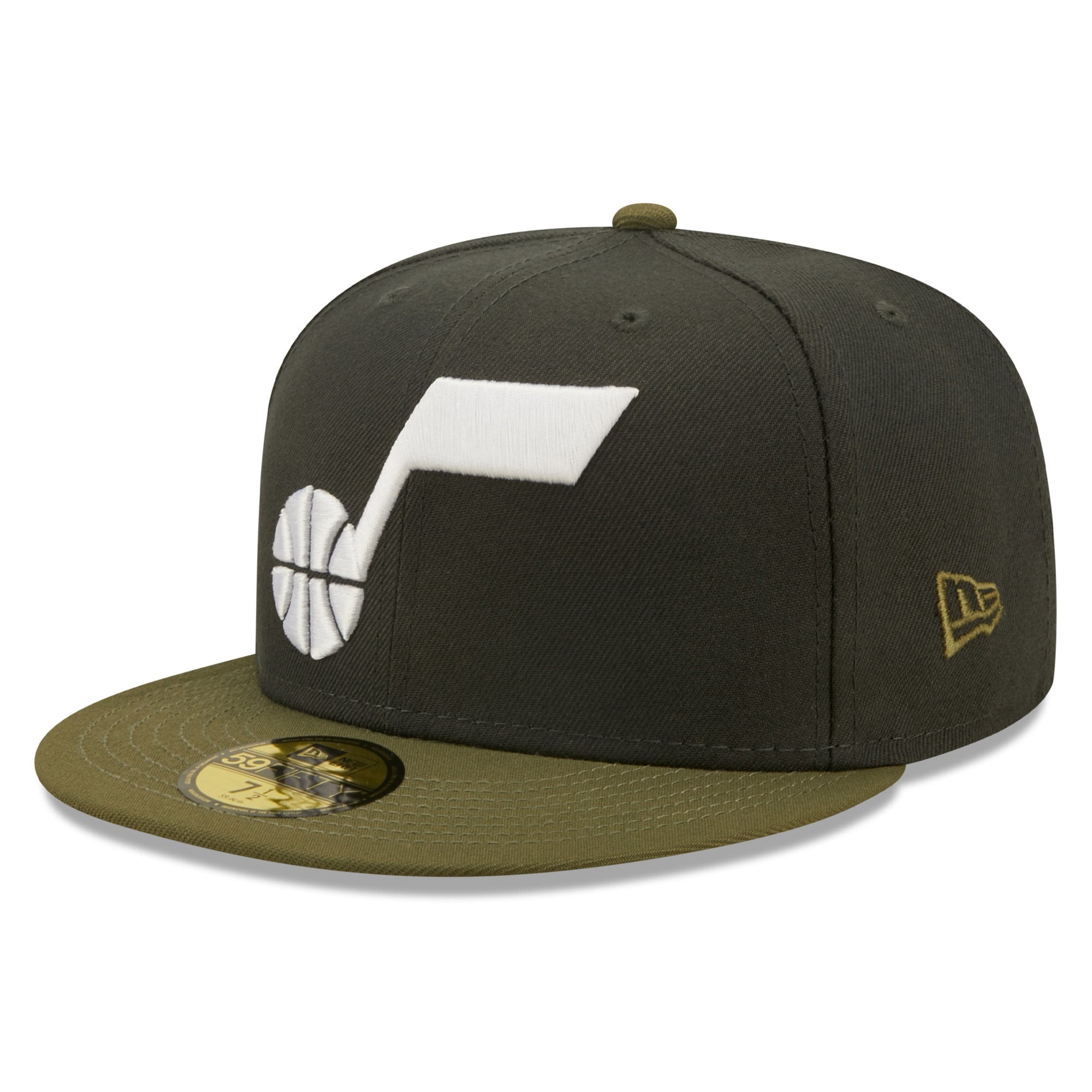 Utah Jazz New Era Two-Tone 59FIFTY Fitted Hat - Charcoal/Olive