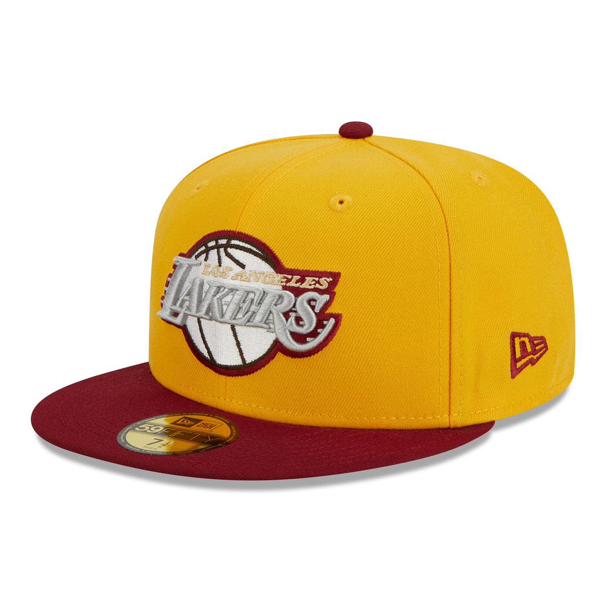 Los Angeles Lakers New Era Fall Leaves 2-Tone 59FIFTY Fitted Hat - Yellow/Red