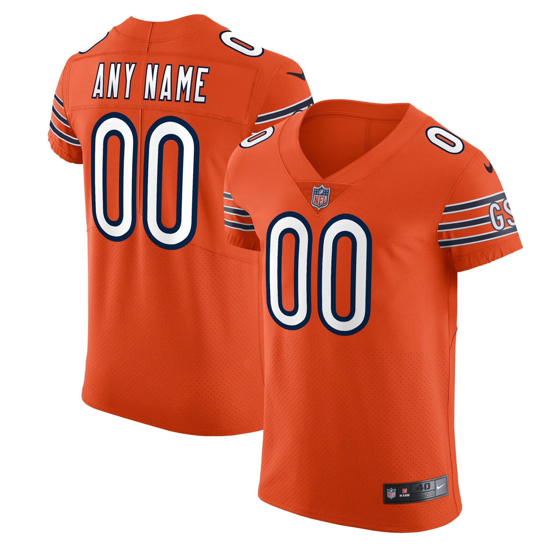 Chicago Bears Nike Vapor Elite Custom Jersey   Orange