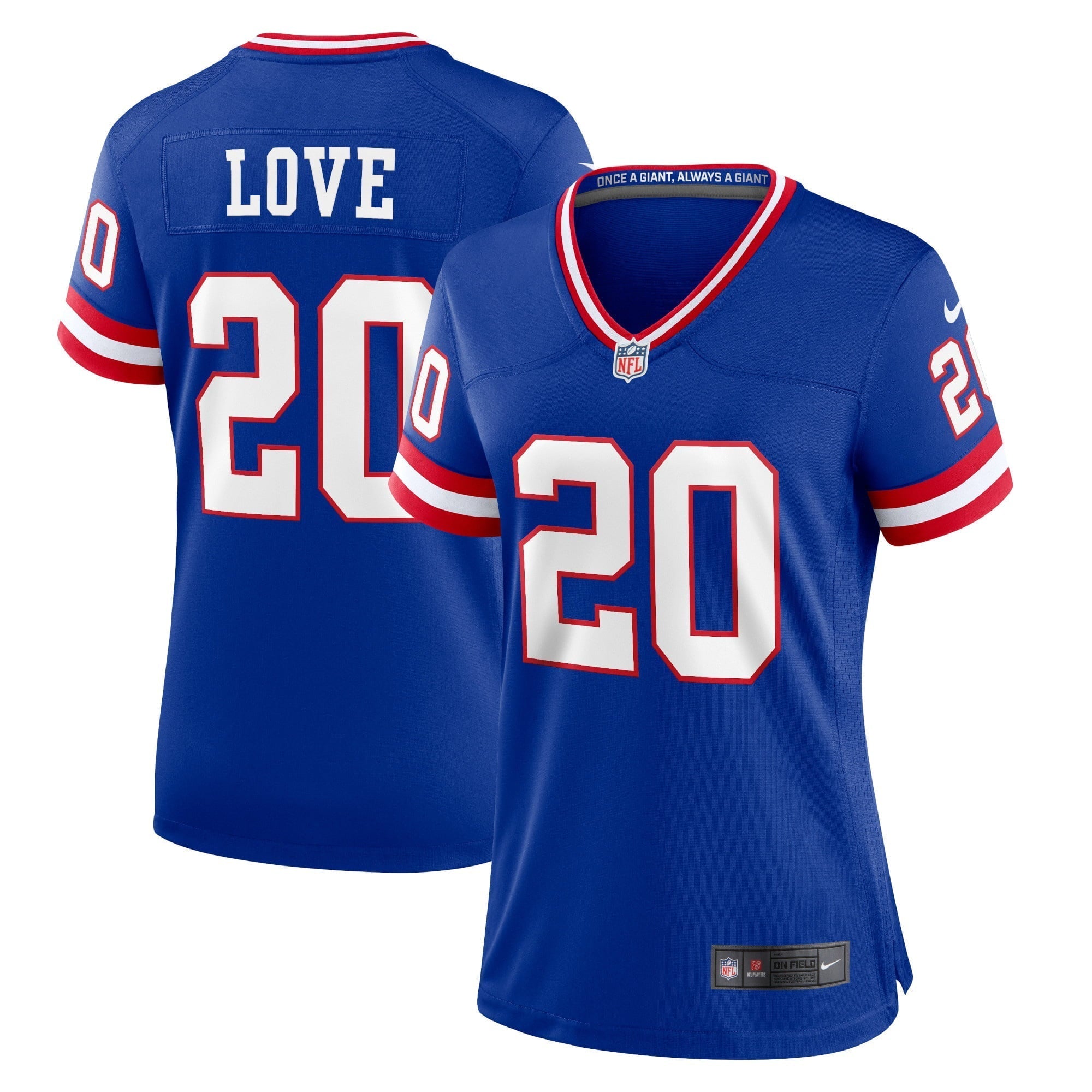 Women s Nike Julian Love Royal New York Giants Classic Player Game Jersey