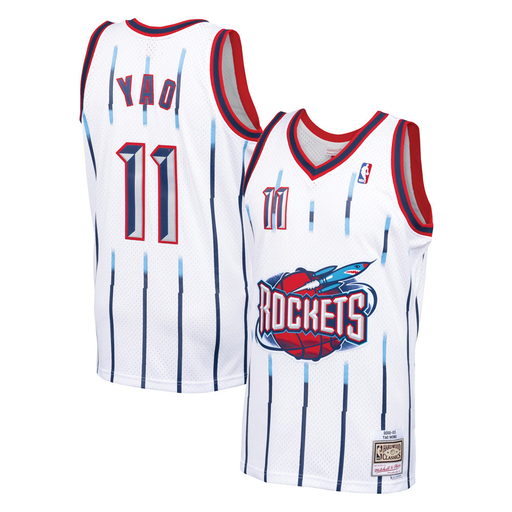 Men's Houston Rockets Yao Ming 2002-03 Hardwood Classics Jersey - White