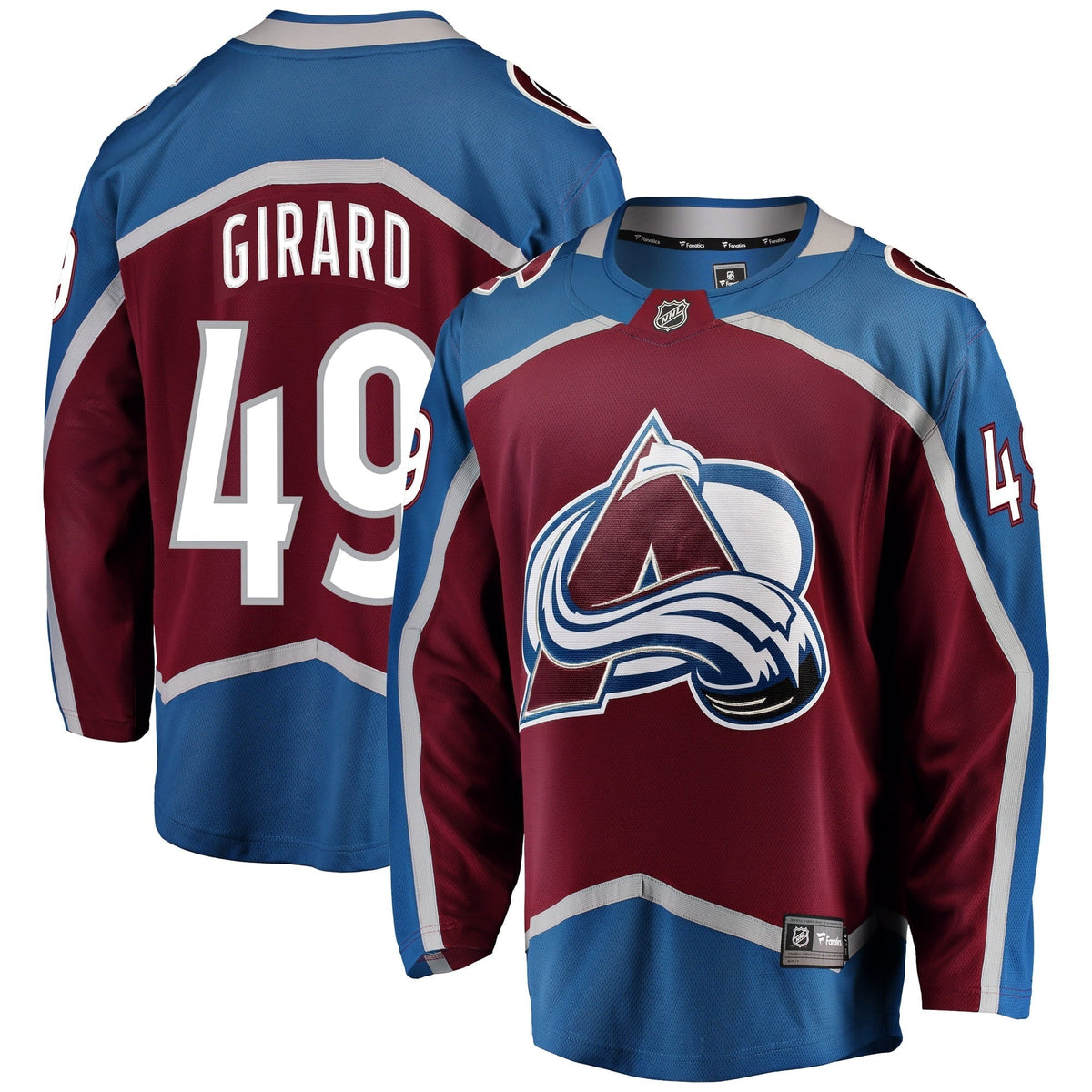 Men's Fanatics Branded Samuel Girard Burgundy Colorado Avalanche Breakaway Player Jersey