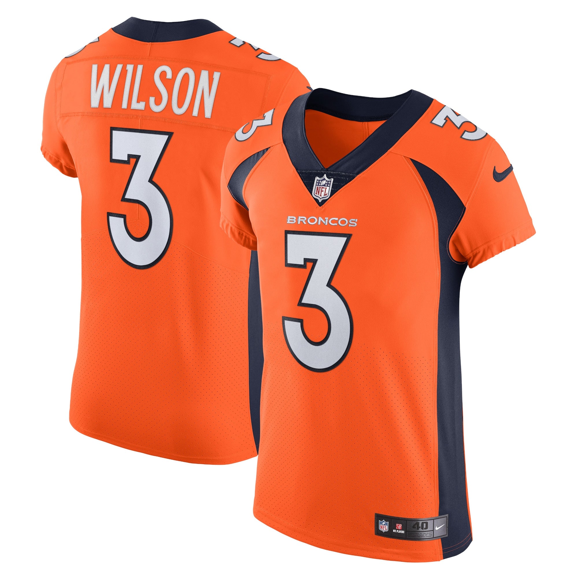 Russell Wilson Denver Broncos Nike Vapor Elite Jersey   Orange
