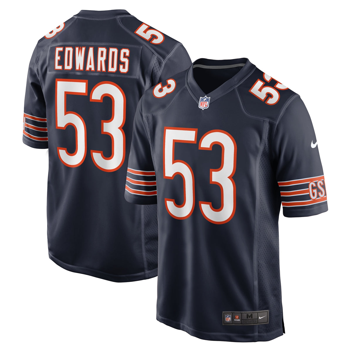 TJ Edwards Chicago Bears Nike Game Player Jersey   Navy