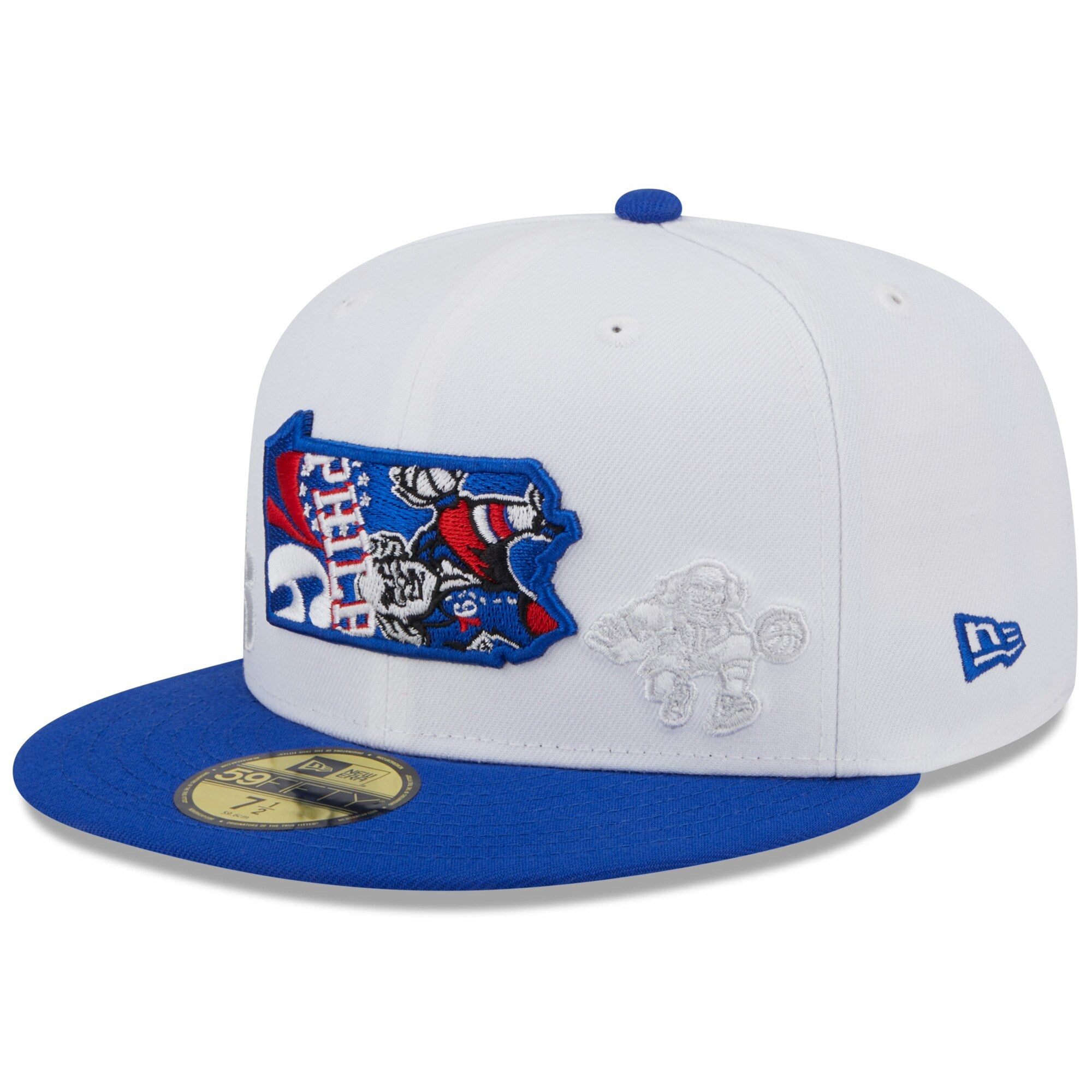 Philadelphia 76ers New Era State Pride 59FIFTY Fitted Hat - White/Royal