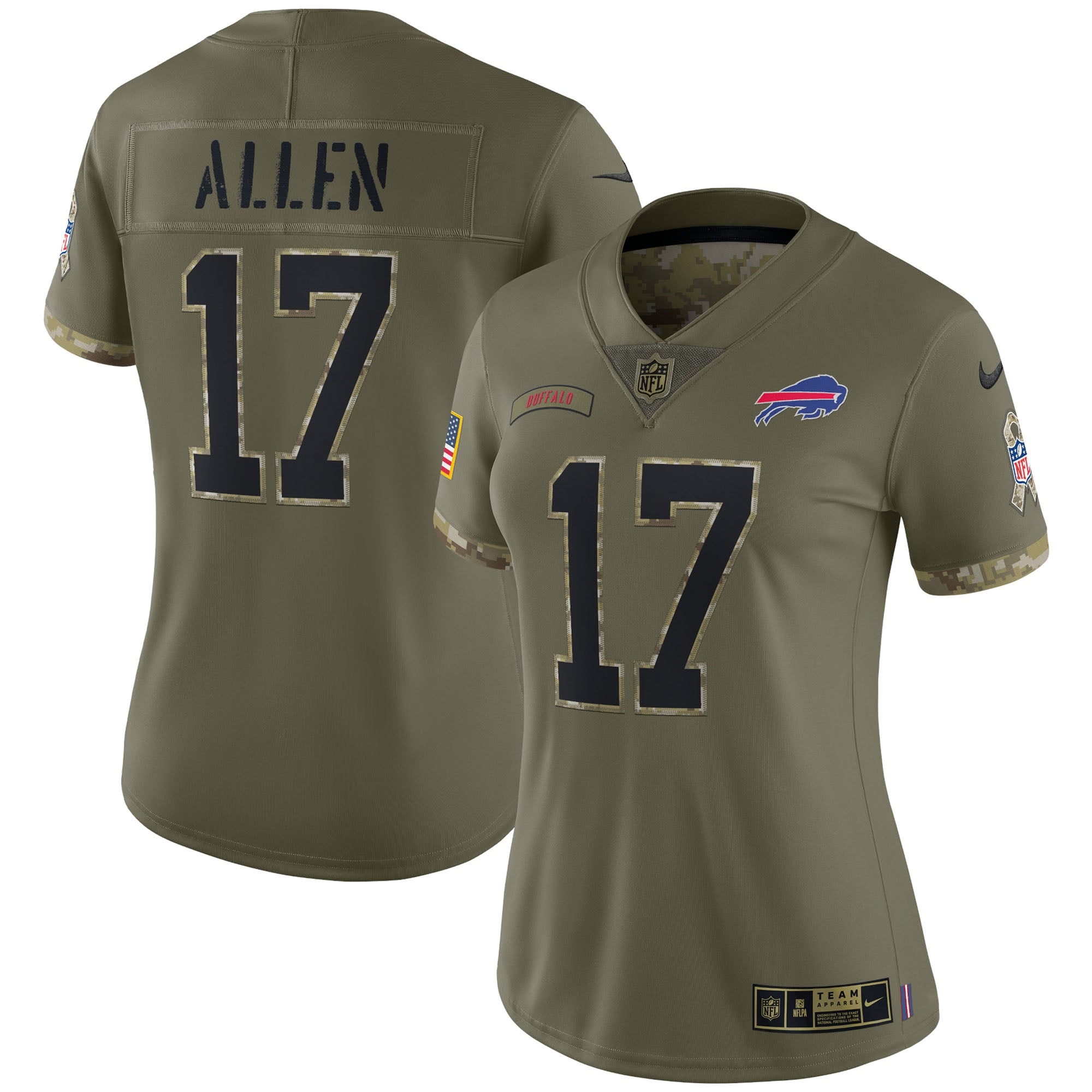 Josh Allen Buffalo Bills Nike Women s 2022 Salute To Service Limited Jersey   Olive