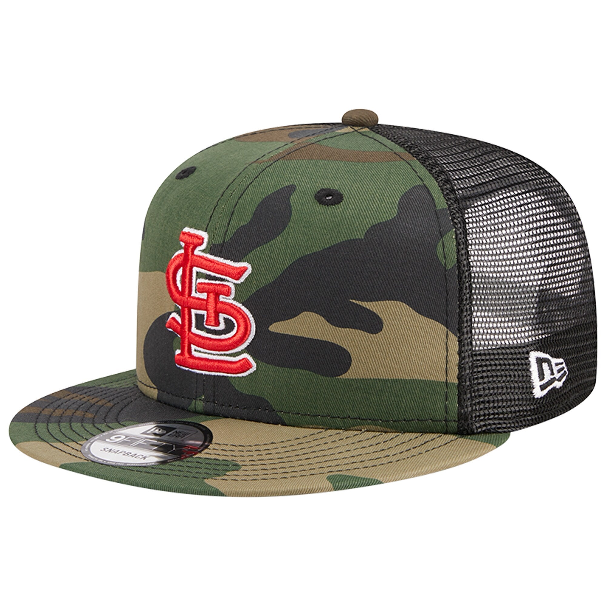 St. Louis Cardinals New Era Woodland Camo Trucker 9FIFTY Snapback Hat - Camo