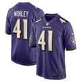 Men s Nike Daryl Worley Purple Baltimore Ravens Game Player Jersey