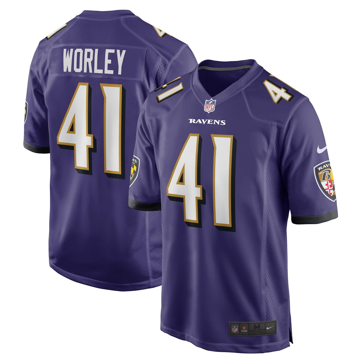 Men s Nike Daryl Worley Purple Baltimore Ravens Game Player Jersey
