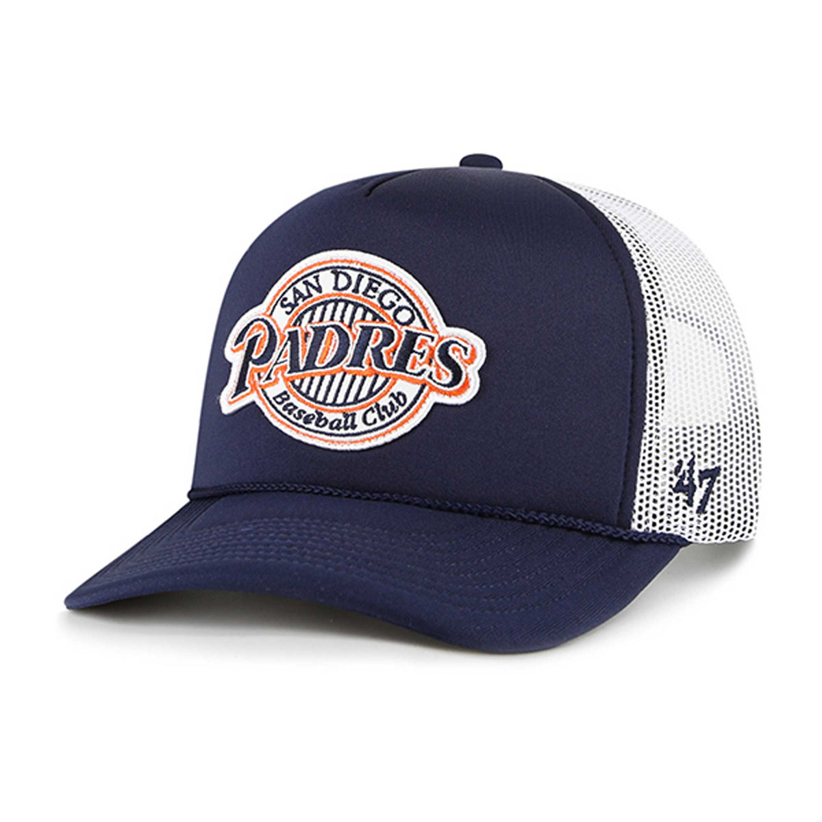 San Diego Padres '47 Foam Logo Trucker Snapback Hat - Navy