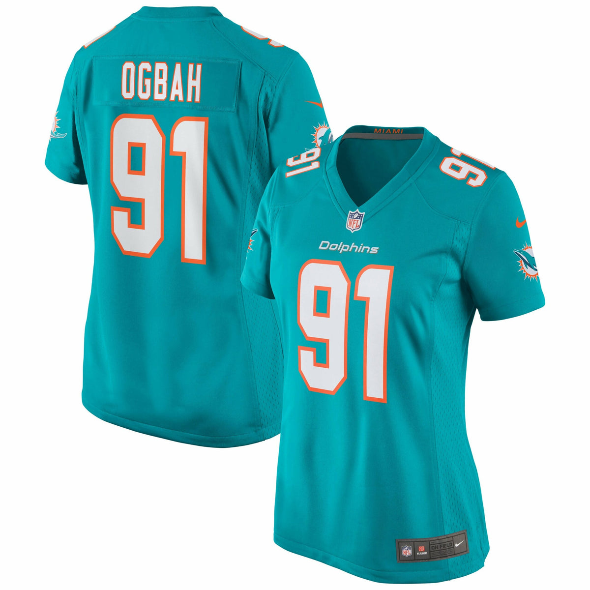 Women s Nike Emmanuel Ogbah Aqua Miami Dolphins Game Jersey