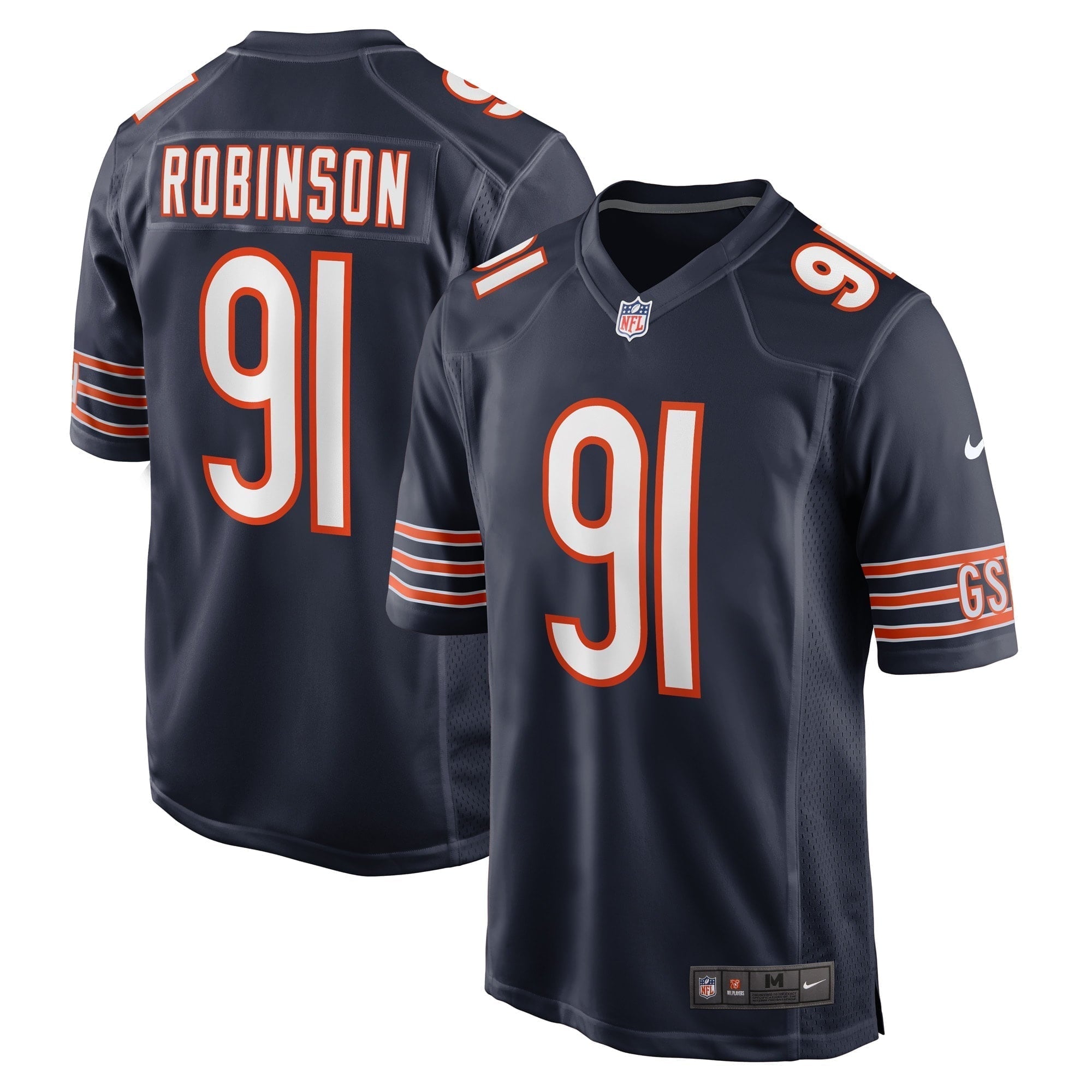 Men s Nike Dominique Robinson Navy Chicago Bears Game Player Jersey