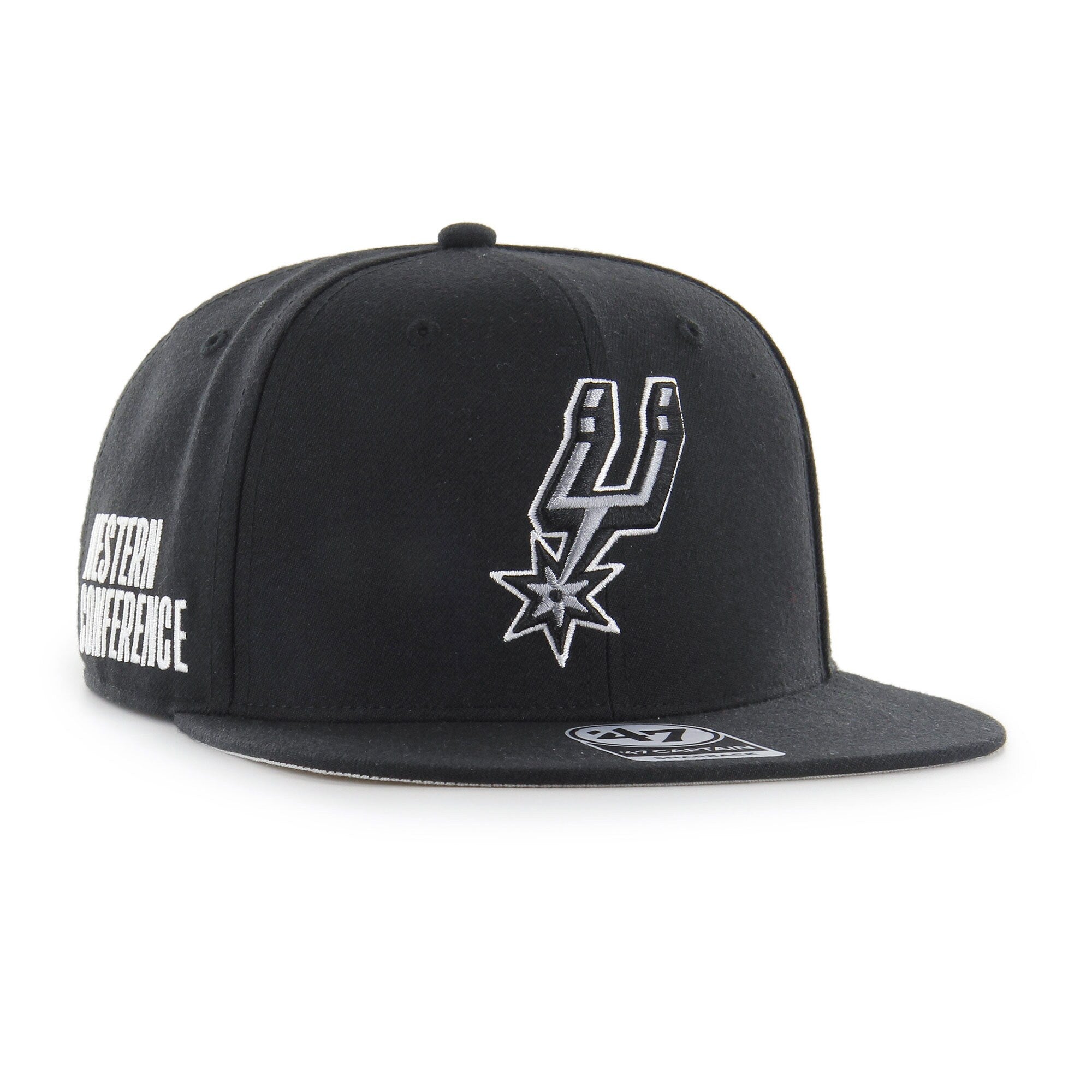 San Antonio Spurs '47 Sure Shot Captain Snapback Hat - Black