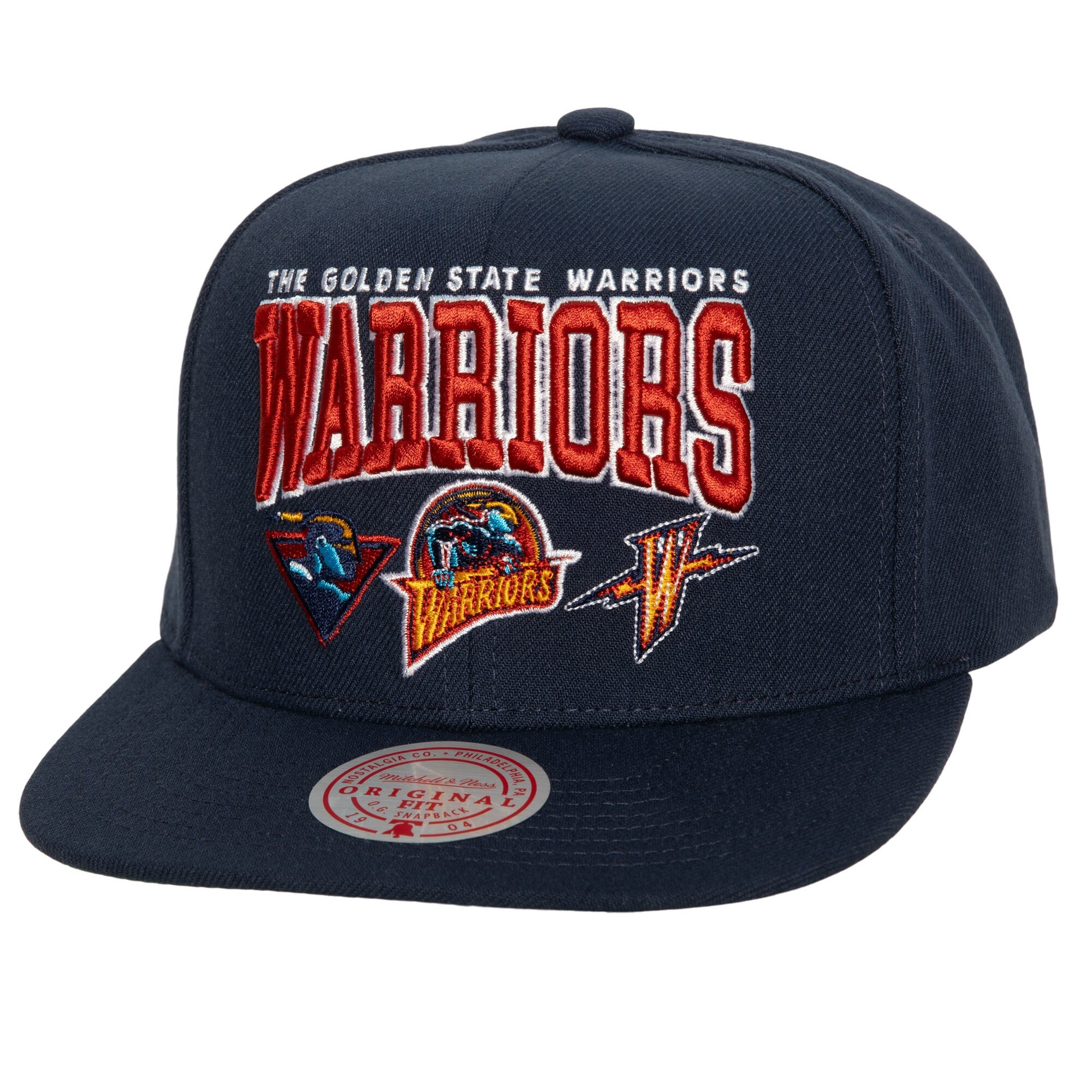 Golden State Warriors Mitchell & Ness Champ Stack Snapback Hat - Navy