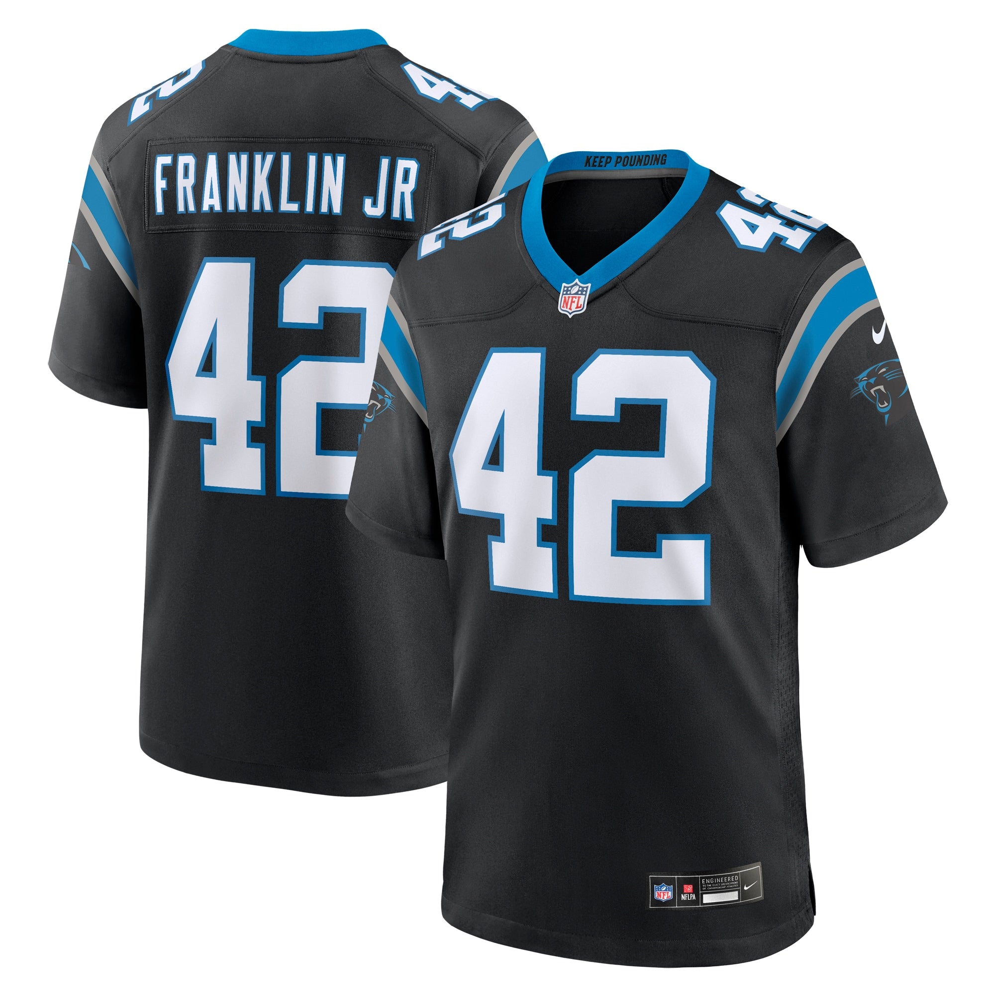 Sam Franklin Jr. Carolina Panthers Nike Team Game Jersey   Black