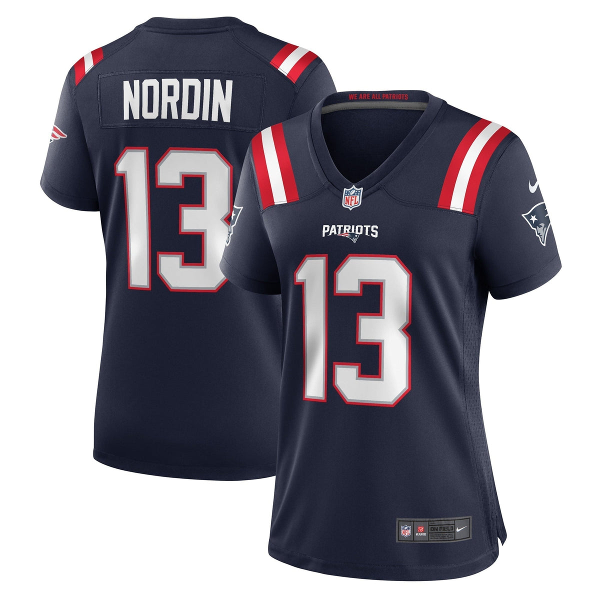 Women s Nike Quinn Nordin Navy New England Patriots Game Player Jersey