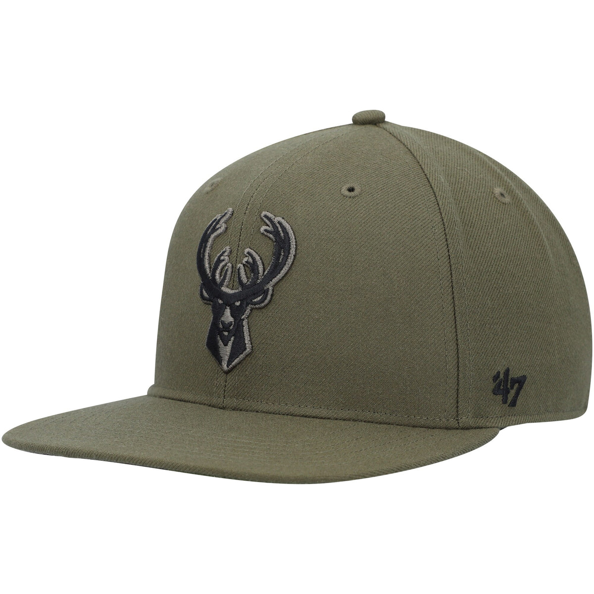 Milwaukee Bucks '47 Ballpark Camo Captain Snapback Hat - Olive