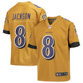 Lamar Jackson Baltimore Ravens Nike Youth Inverted Game Jersey   Gold
