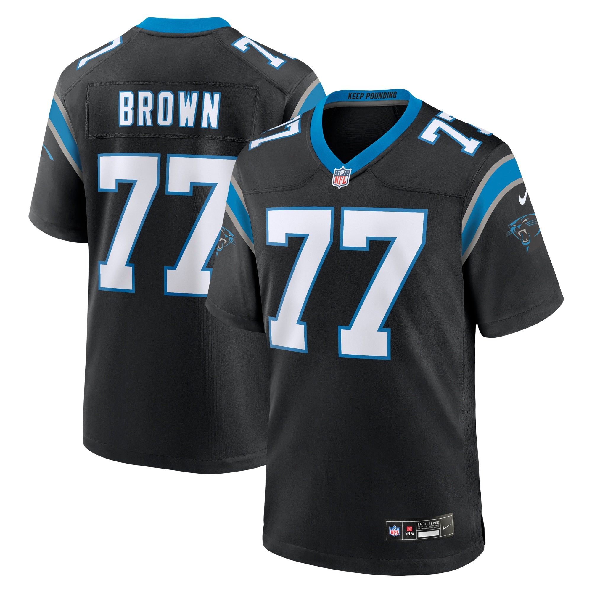 Deonte Brown Carolina Panthers Nike Team Game Jersey   Black