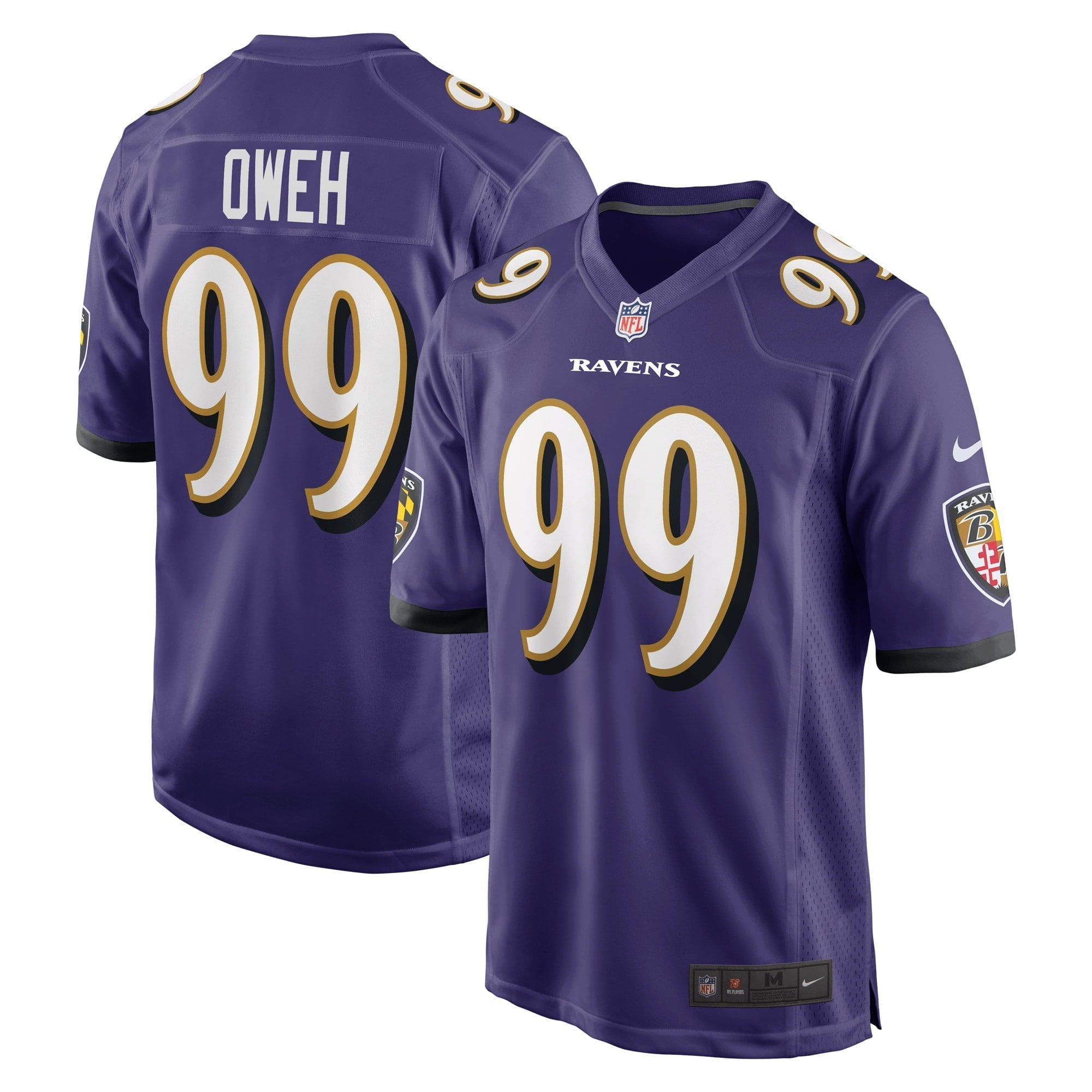 Men s Nike Odafe Oweh Purple Baltimore Ravens Game Jersey